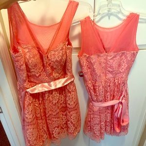 Two pink matching dresses (xl and s) prom/wedding